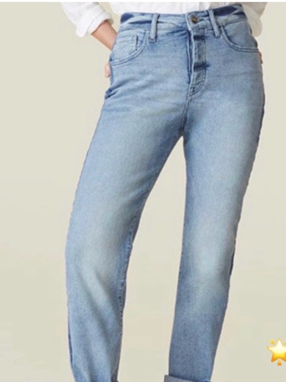 Warp + Weft Icicle CDG Paris Stretch High-Rise Straight Jean w/Tuxedo Stripe 14W